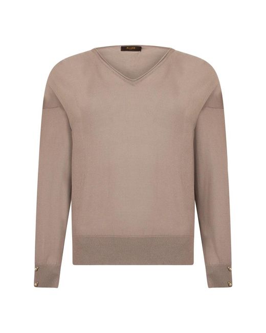 Moorer Brown V-Neck Knitwear