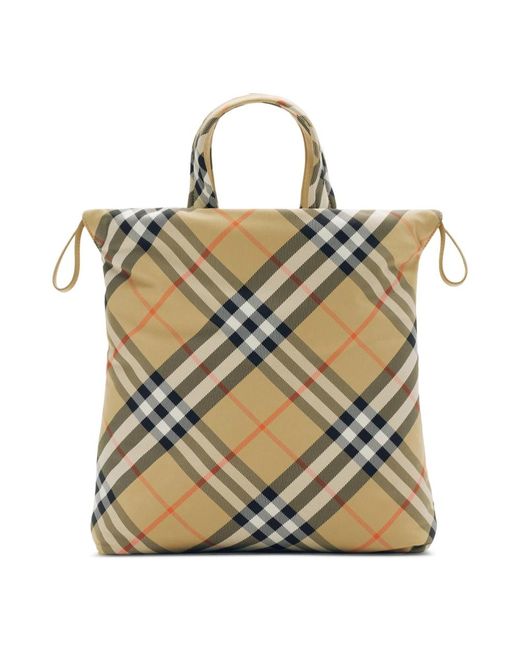 Tote Bags Burberry de color Metallic