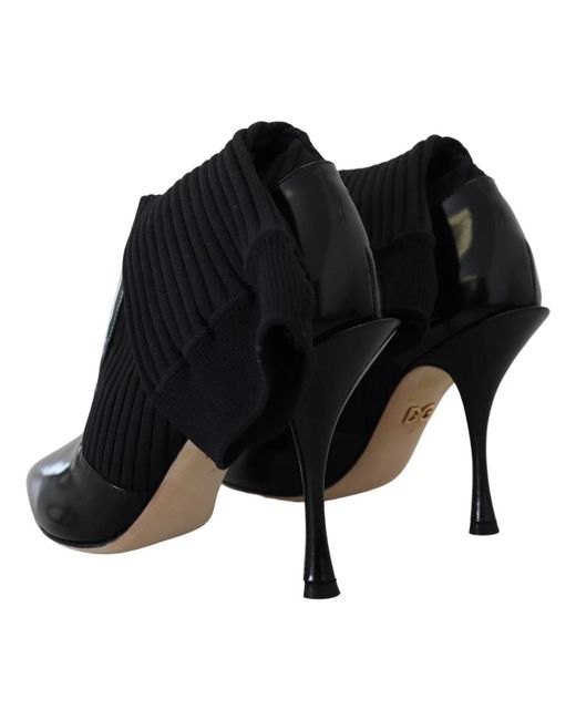 Dolce & Gabbana Black Schwarze stiletto stiefeletten