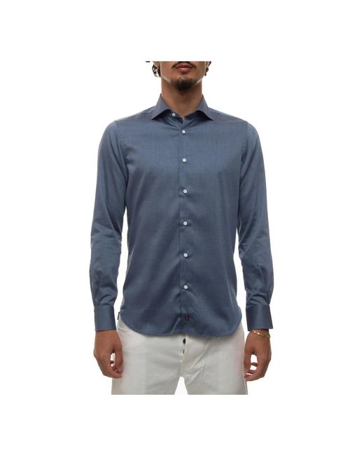 Camicia casual con micro stampa di Carrel in Blue da Uomo