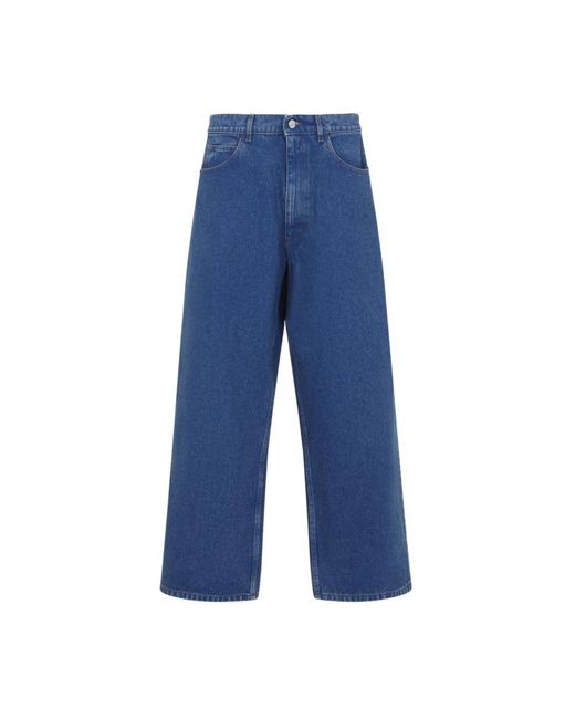 Marni Ocean Denim Jeans Met Logo Patch in het Blue voor heren