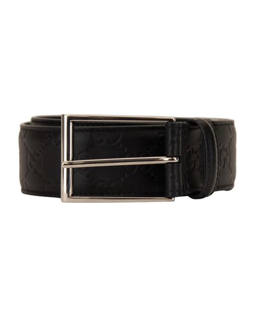 Gucci Accessoires ,Zwart ,Leer Leren Riem in het Black voor heren