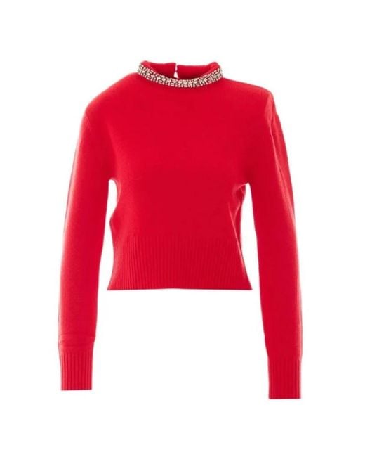 Pinko Red Round-Neck Knitwear