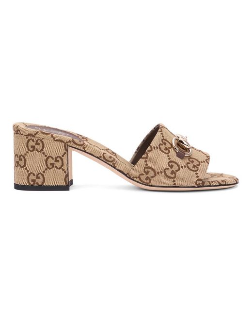 Gucci Brown Heeled Mules