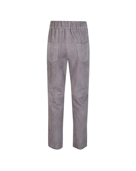 Via Masini 80 Gray Slim-Fit Trousers