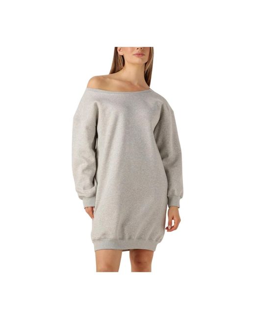 Another Label Kleedjes ,Grijs ,Livy Sweat Jurk in het Gray