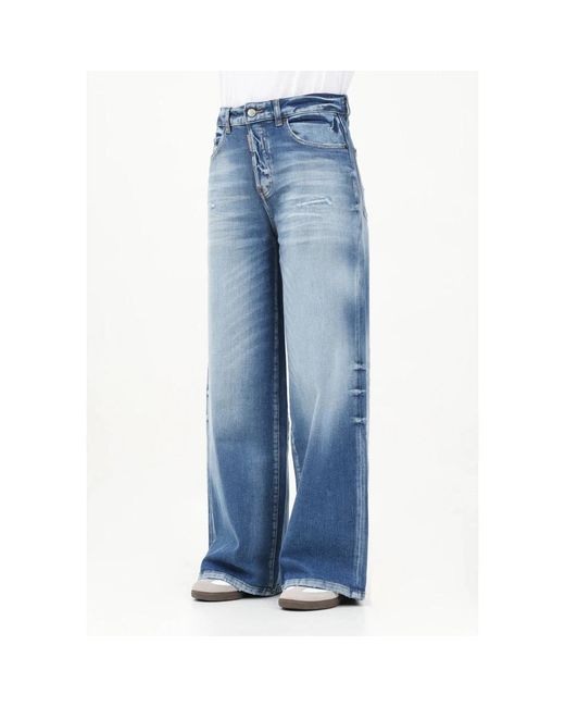DSquared² Blue Mittelblaue Boyfriend Fit Traveller Jeans