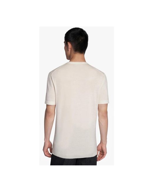 Kiton Wolle seide crew-neck t-shirt in White für Herren