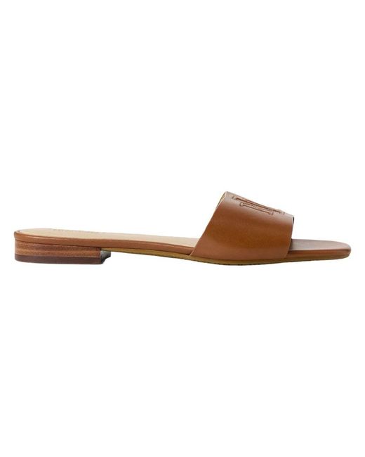Ralph Lauren Brown Sliders