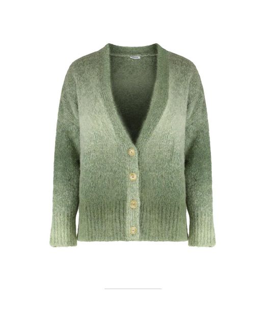 Aspesi Truien & Vesten ,Groen ,Wol Cardigan Van Alpacamix in het Green