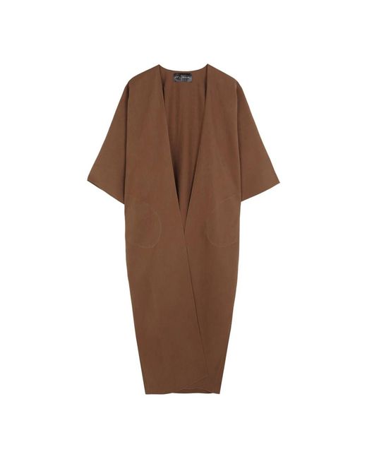 Cortana Jassen ,Bruin ,Linnen Culta, Lang Oversized Henna Jas in het Brown