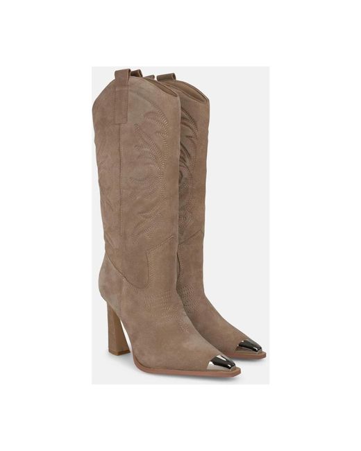 Alma En Pena. Brown Cowboy & Biker Boots