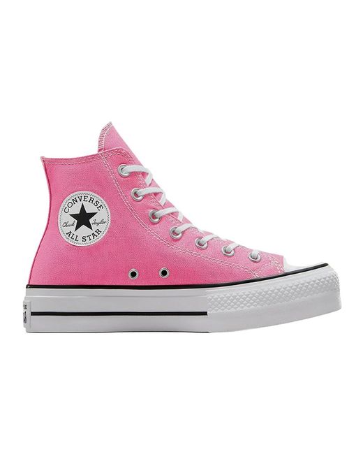 Lift platform chuck taylor all star Converse de color Pink