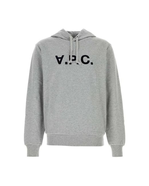 A.P.C. Hoodies & Sweatvesten ,Grijs ,Katoen Comfortabele Grijze Katoenen Sweatshirt in het Gray voor heren