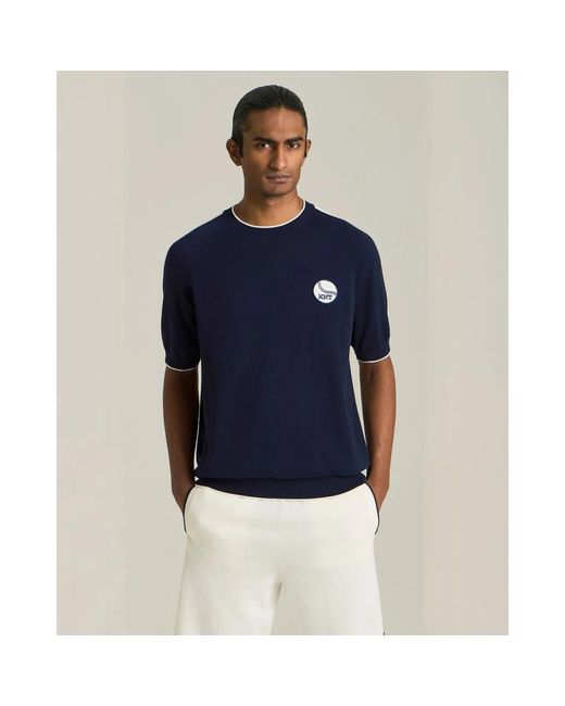 Kiton Tops ,Blauw ,Katoen Tennis Capsule Crew Neck Sweater in het Blue voor heren