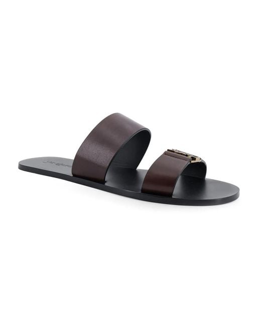 Saint Laurent Schoenen ,Bruin ,Leer Cassandre Sandalen in het Brown voor heren