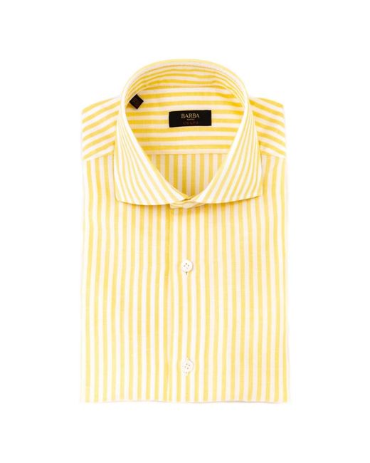 Barba Napoli Yellow Formal Shirts for men