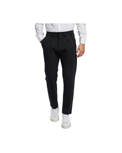 People Of Shibuya Black Slim-Fit Trousers for men