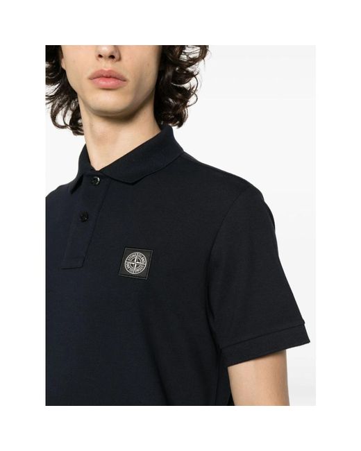 Stone Island Klassisches polo shirt für männer in Black für Herren