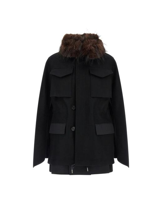 Sacai Black Winter Jackets