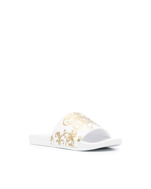 Versace Jeans Couture Metallic Sliders