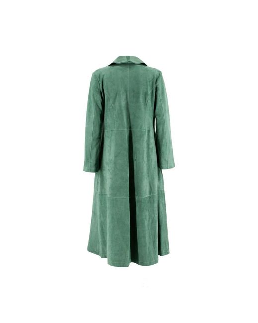 Mono Green Single-Breasted Coats