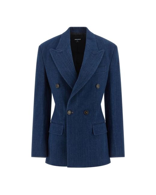 DSquared² Double-Breasted Blazer in het Blue