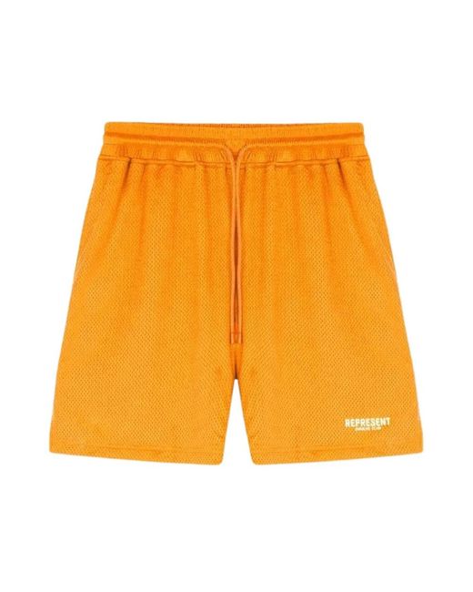 Represent Yellow Casual Shorts for men