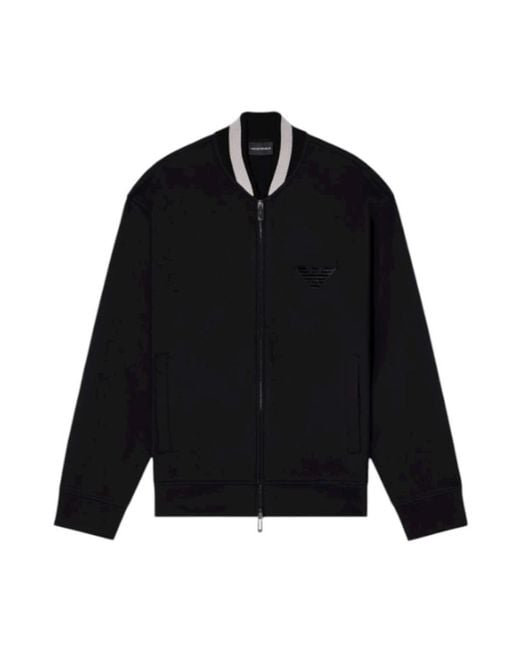 Emporio Armani Black Bomber Jackets for men