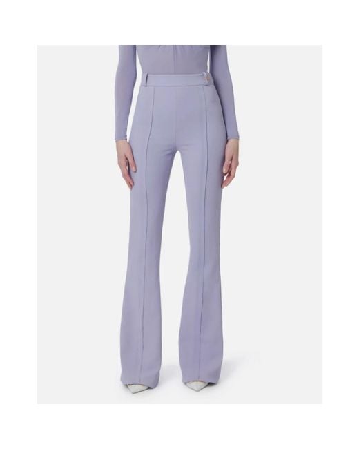 Elisabetta Franchi Purple Wide Trousers