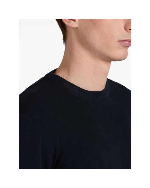 Zanone Blue Round-Neck Knitwear for men