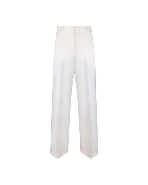 MSGM White Wide Trousers