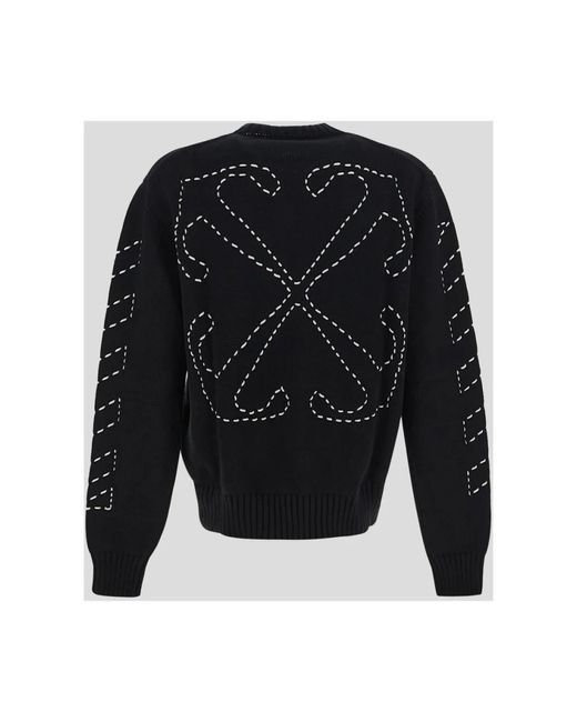 Off-White c/o Virgil Abloh Blue Round-Neck Knitwear for men