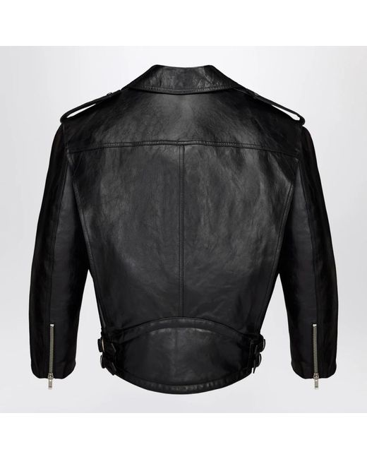 Saint Laurent Black Leather Jackets