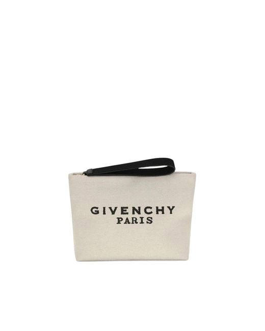 Givenchy Canvas Pochette Met Leren Band in het White