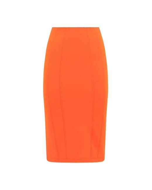 Pinko Orange Midi Skirts