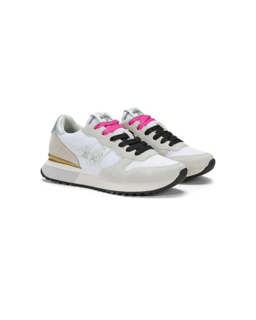Sun 68 White Sneakers