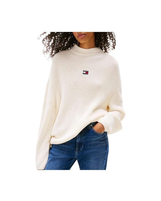 Round-Neck Knitwear di Tommy Hilfiger in White