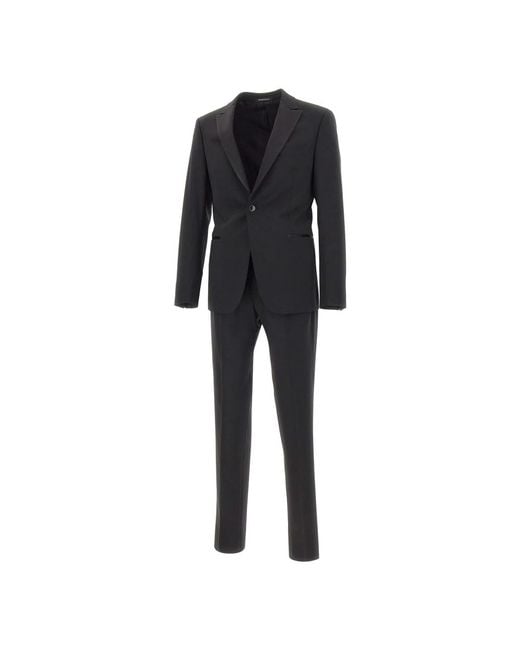 Emporio Armani Black Single Breasted Suits for men