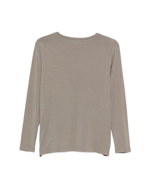 Le Tricot Perugia Gray Long Sleeve Tops