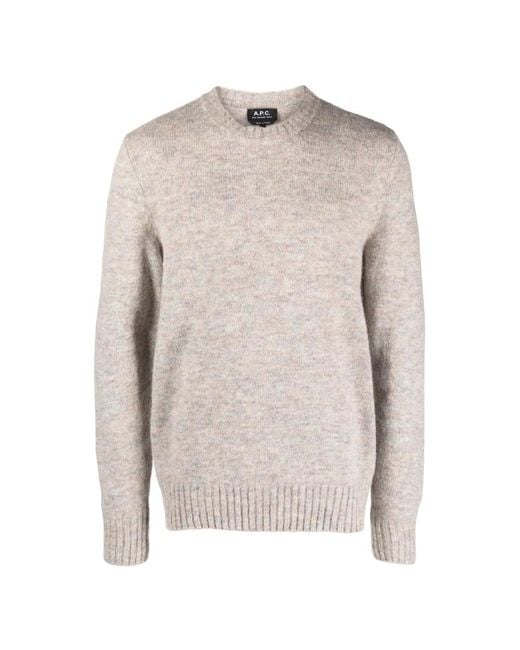 A.P.C. Gray Round-Neck Knitwear for men