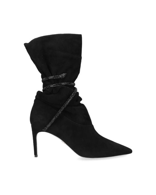 Rene Caovilla Black Heeled Boots