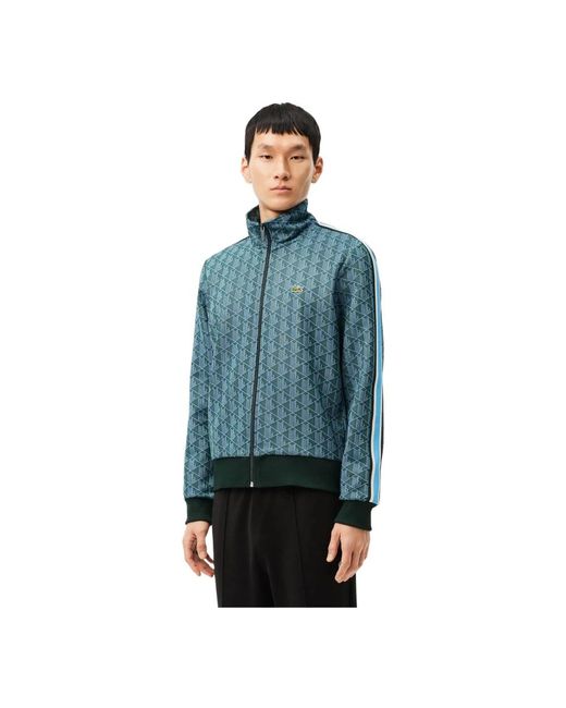 Lacoste Monogram Rits Trui Mannen in het Blue voor heren