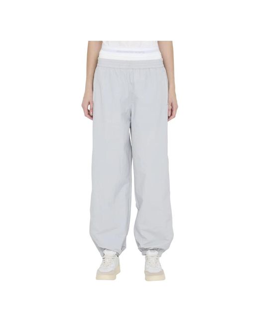 Pantaloni da allenamento in nylon grigio con elastico in vita di Alexander Wang in Gray