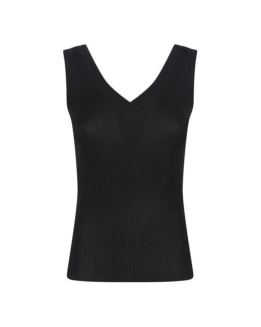 P.A.R.O.S.H. Black Sleeveless Tops