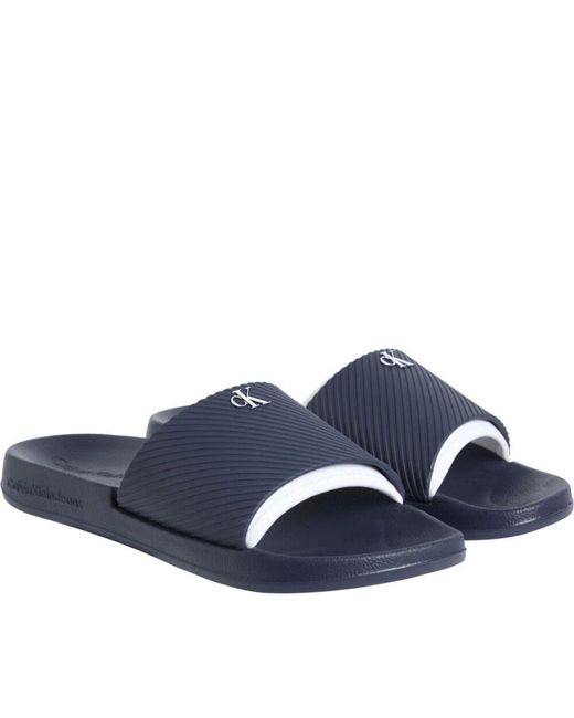 Sliders di Calvin Klein in Blue da Uomo