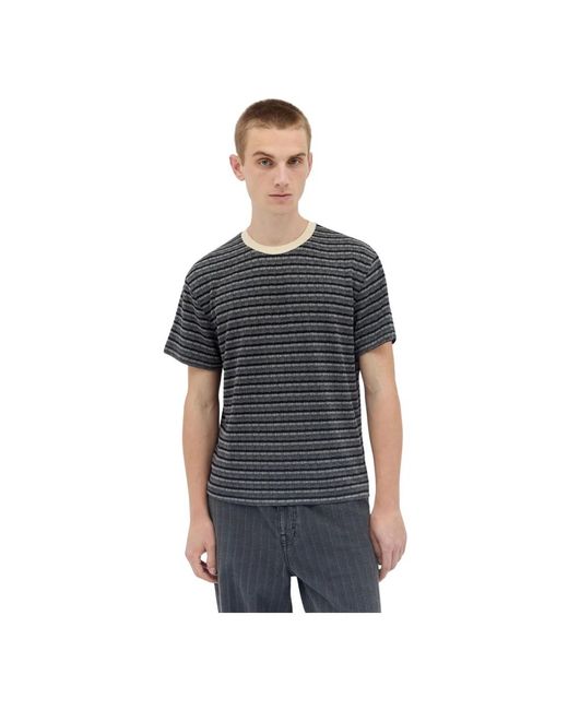 Brain Dead Tops ,Veelkleurig ,Polyester Gestreept Gebreid T-Shirt in het Gray voor heren