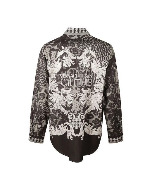 Versace Animalier baroque langarmhemd,animalier hemd in Gray für Herren
