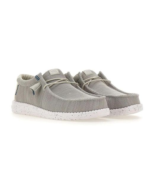 HeyDude Gray Laced Shoes for men