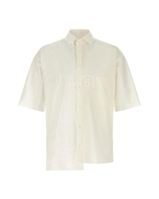 MM6 by Maison Margiela White Short Sleeve Shirts for men